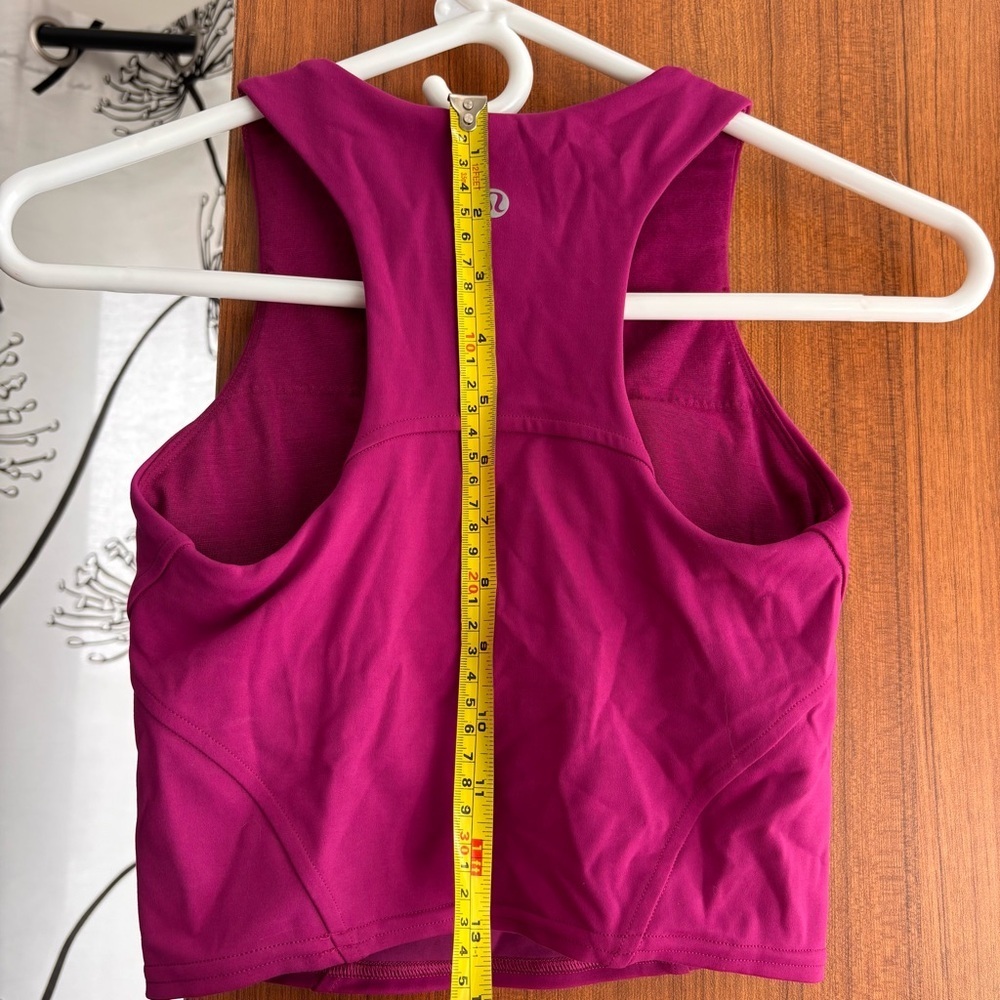 Lululemon Invigorate Training Tank Top Size 2 Magenta Purple High Neck Crop - Picture 8 of 11